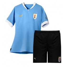 Baby Fußballbekleidung Uruguay Heimtrikot WM 2022 Kurzarm (+ kurze hosen)